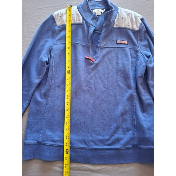 Vineyard Vines Blue Pullover 1/4 Zip Jacket Sweatshirt Sailboats, Women's XL - Picture 4 of 9